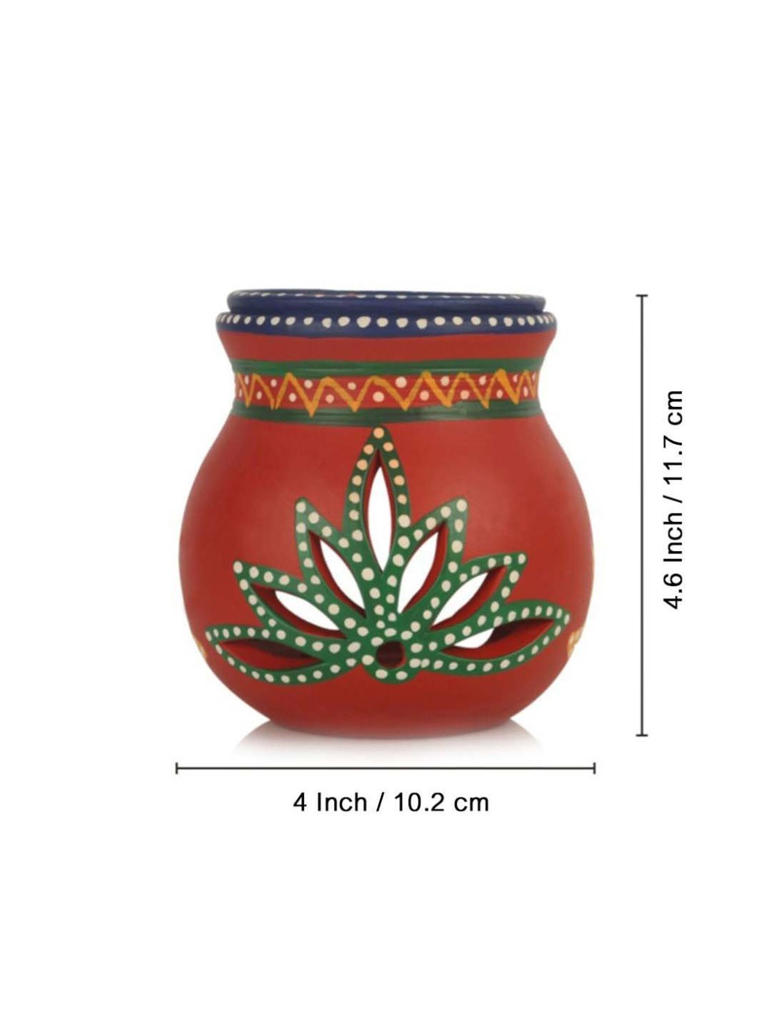 ExclusiveLane Terracotta Handpainted Aroma Diffuser In Red