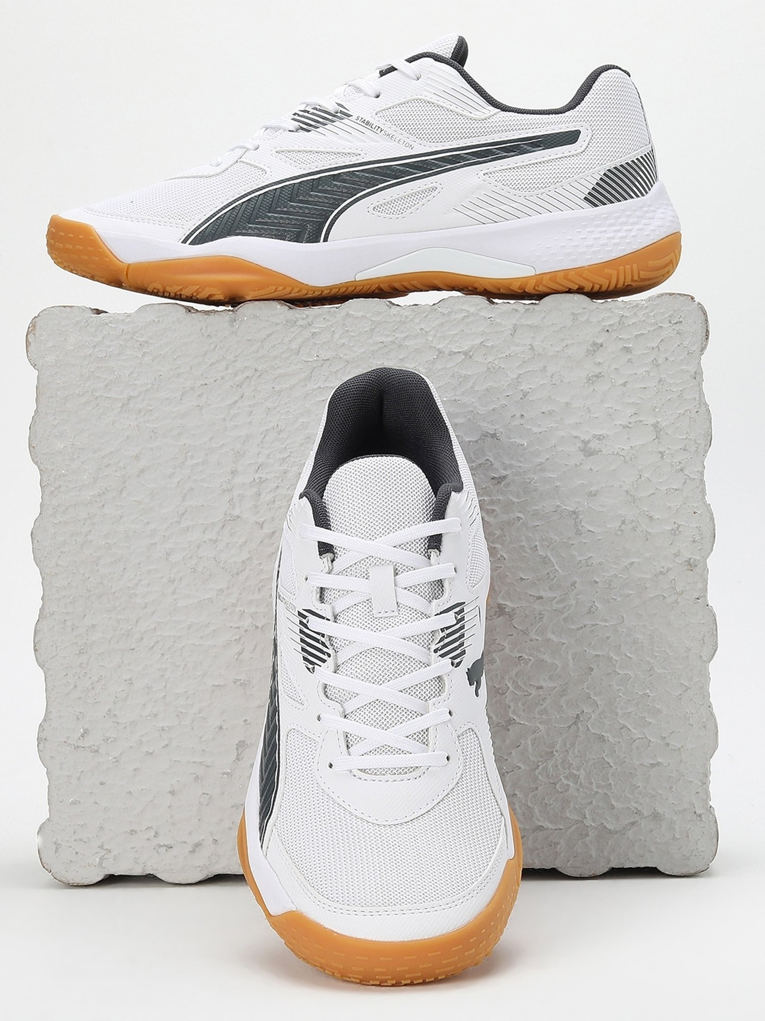 Puma Men's Solarflash II White Indoor Court Shoes