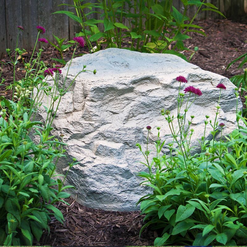 32" Textured Painted Garden Stone - Gray - Emsco