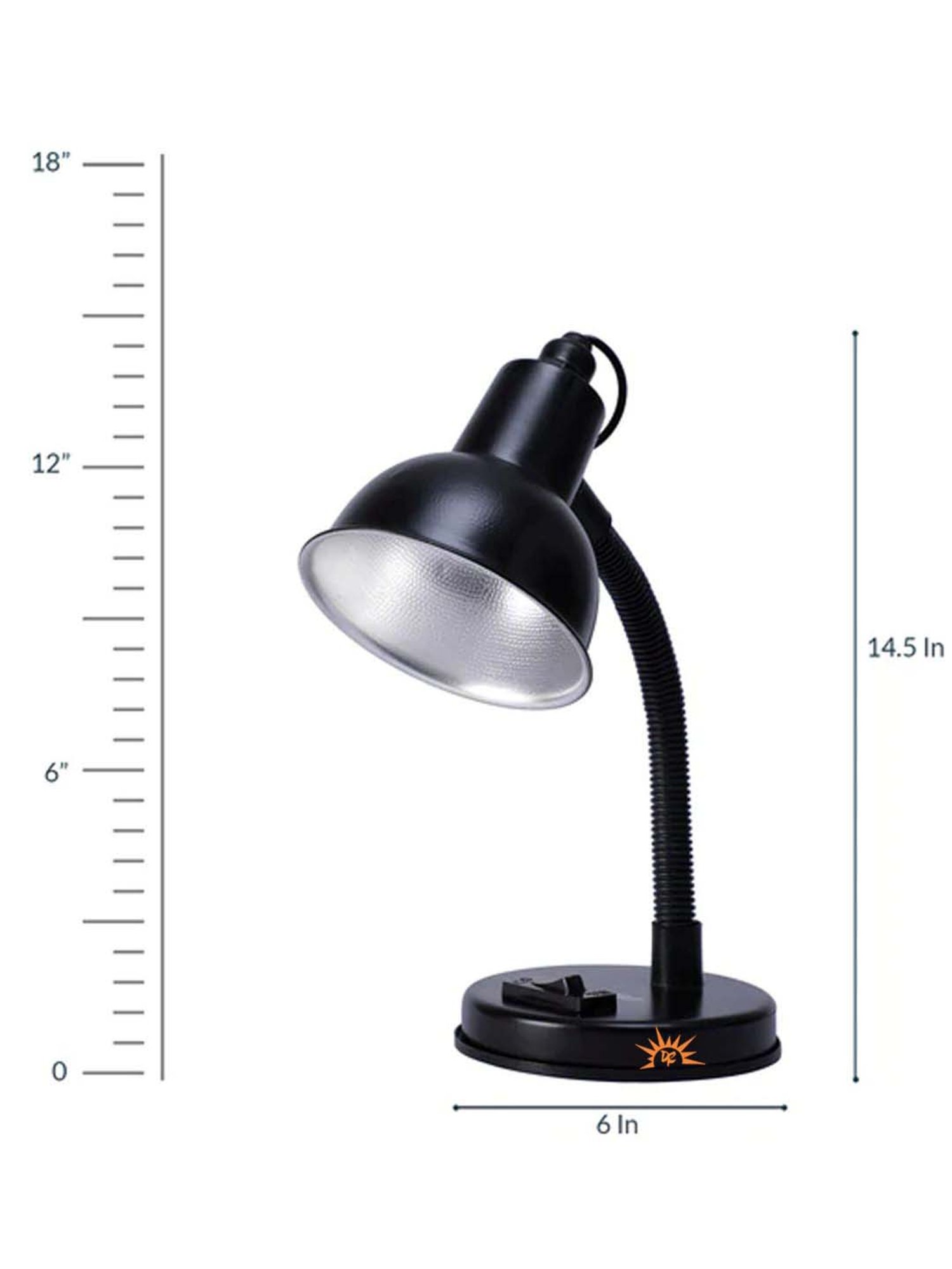 DecorativeRay Black Iron Study Table Lamp - Set of 1