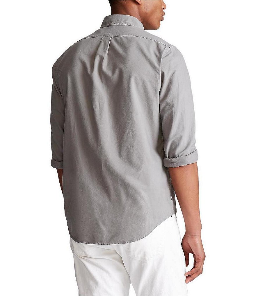 Polo Ralph Lauren Big & Tall Solid Garment-Dye Oxford Long-Sleeve Woven Shirt