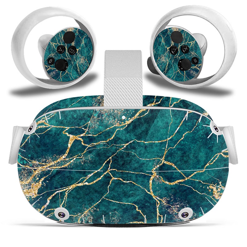 Amify Vinyl Skin Sticker for Oculus Quest 2 VR Headset Controller PVC Decals Cute Cartoon Wrap Cover for Oculus Quest 2 Accessories