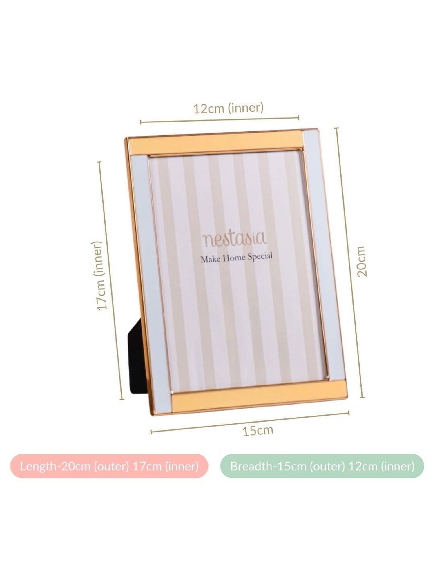 Nestasia Dual-Toned Yellow & Light Blue Border Photo Frame