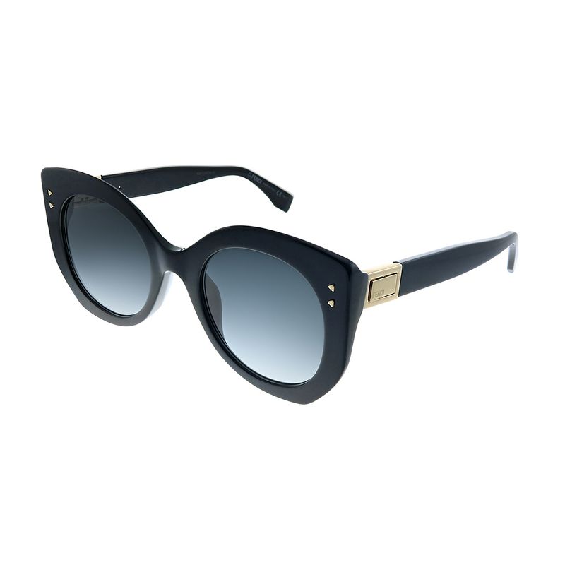 Fendi Peekaboo  807 9O Womens Round Sunglasses Black 52mm