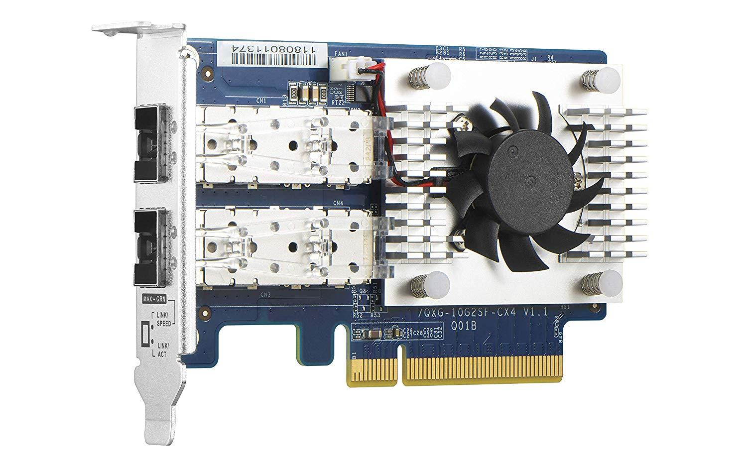 QNAP QXG-10G2SF-CX4 Dual-Port SFP+ 10GbE (PCIe 3.0 X8) Network Expansion Card