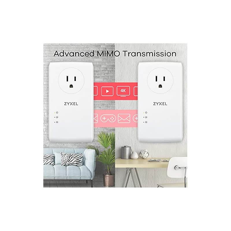Pass-Thru Ethernet Adapter AV2000 Powerline 2-port Gigabit 2-Pack [PLA5456KIT]