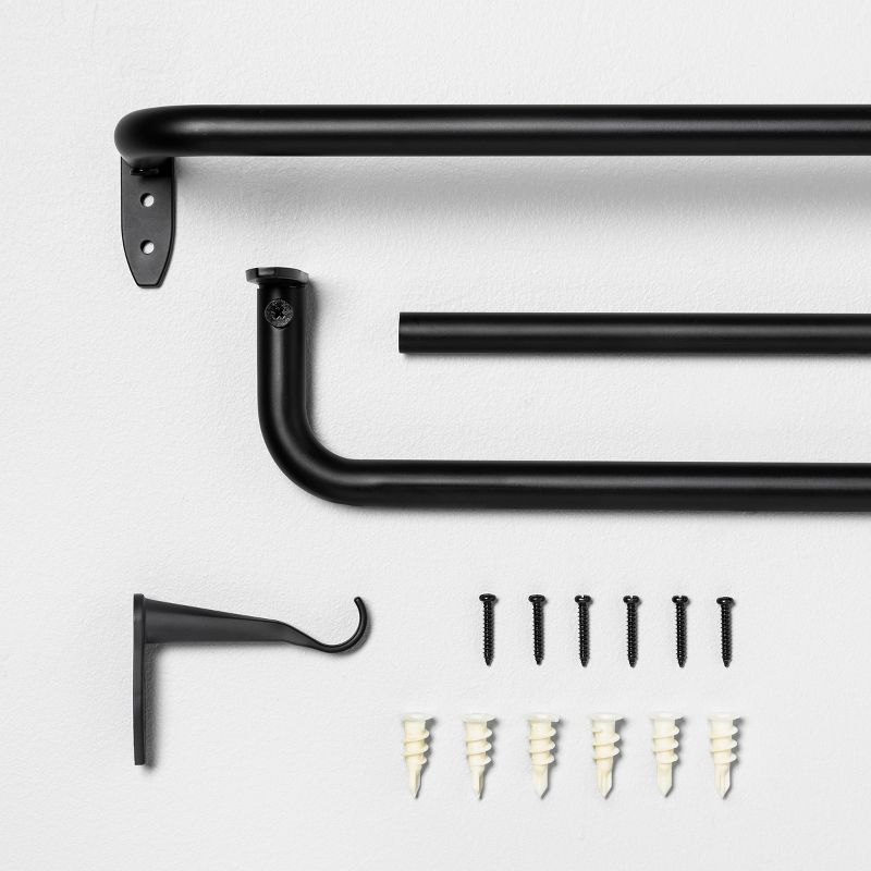 120-170" Steel Drapery Rod Matte Black - Hearth & Hand™ with Magnolia