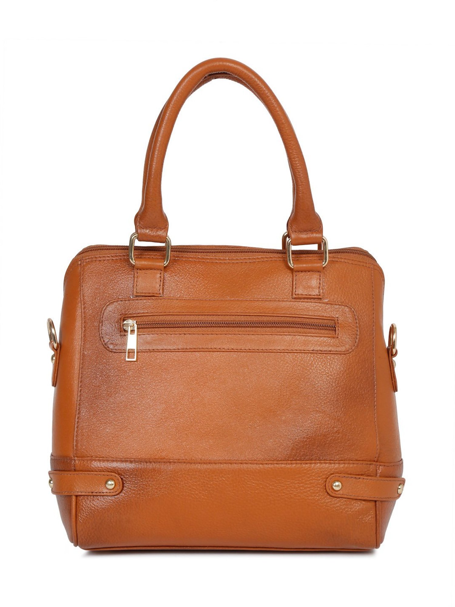 Teakwood Leathers Tan Solid Satchel Handbag