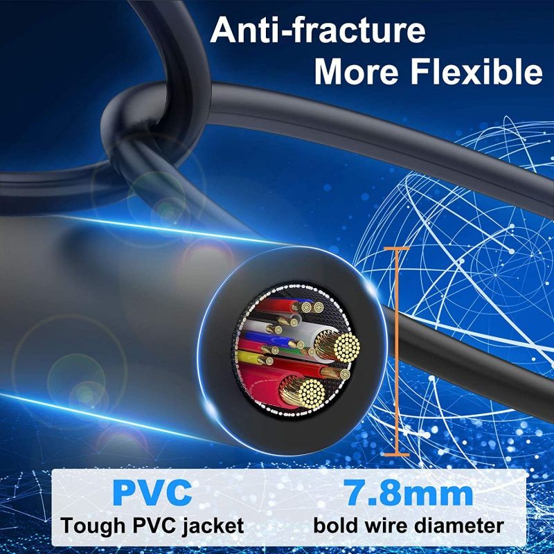 Cat 7 Ethernet Cable 100 ft LAN Cable Internet Network Cord for PS4, Xbox, Router, Modem, Gaming, White Flat Shielded 10 Gigabit RJ45 High Speed Computer Patch Wire.