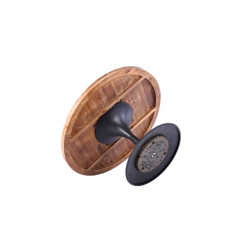 36" Lenora Round Pedestal Coffee Table Brown/Black - Summerland Home