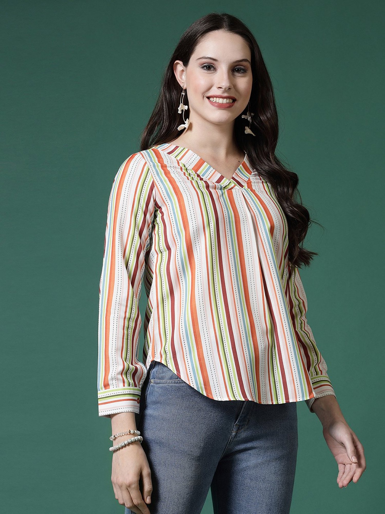 SELVIA Multicolor Striped Top