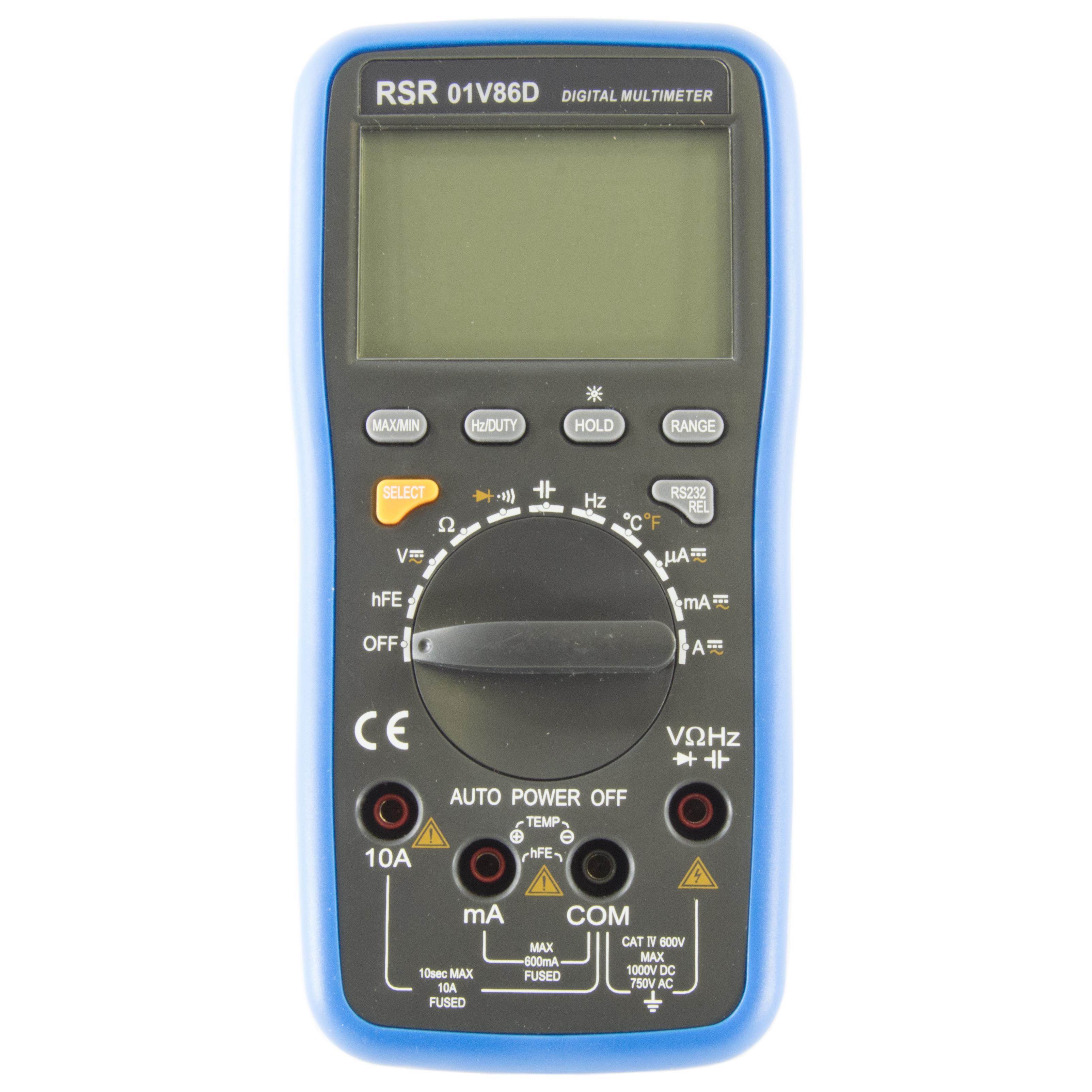 Autoranging Digital Multimeter with USB Interface, Large 3 3/4 Digits Backlit Display