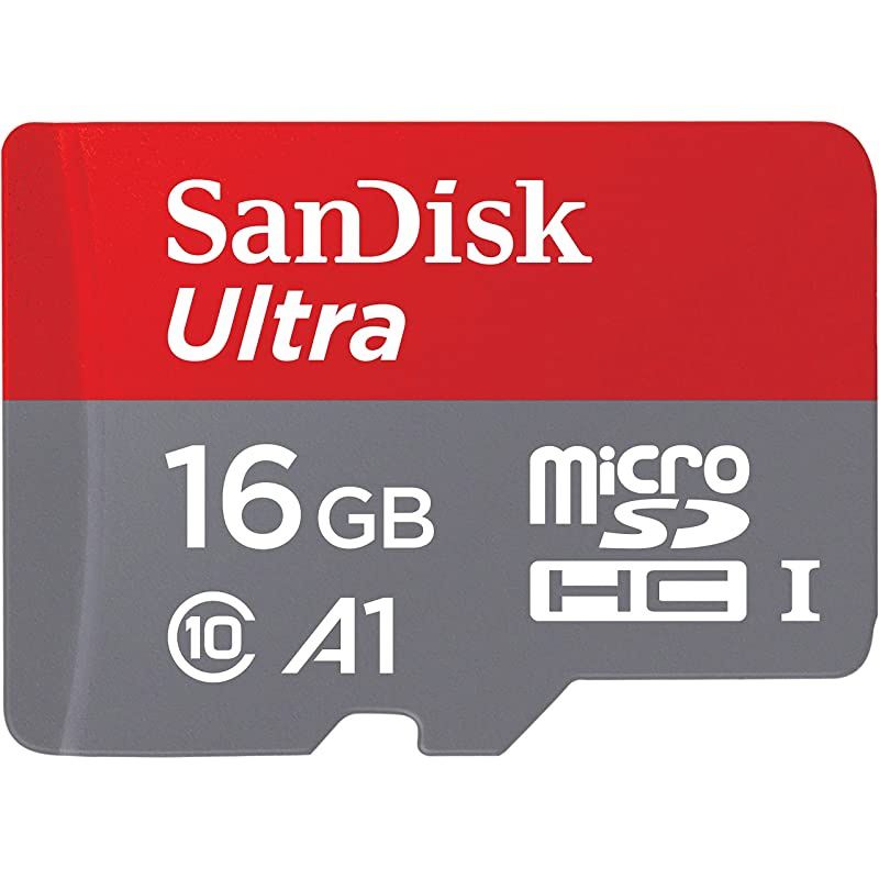 16GB Ultra microSDHC UHS-I Memory Card with Adapter - 98MB/s, C10, U1, Full HD, A1, Micro SD Card - SDSQUAR-016G-GN6MA