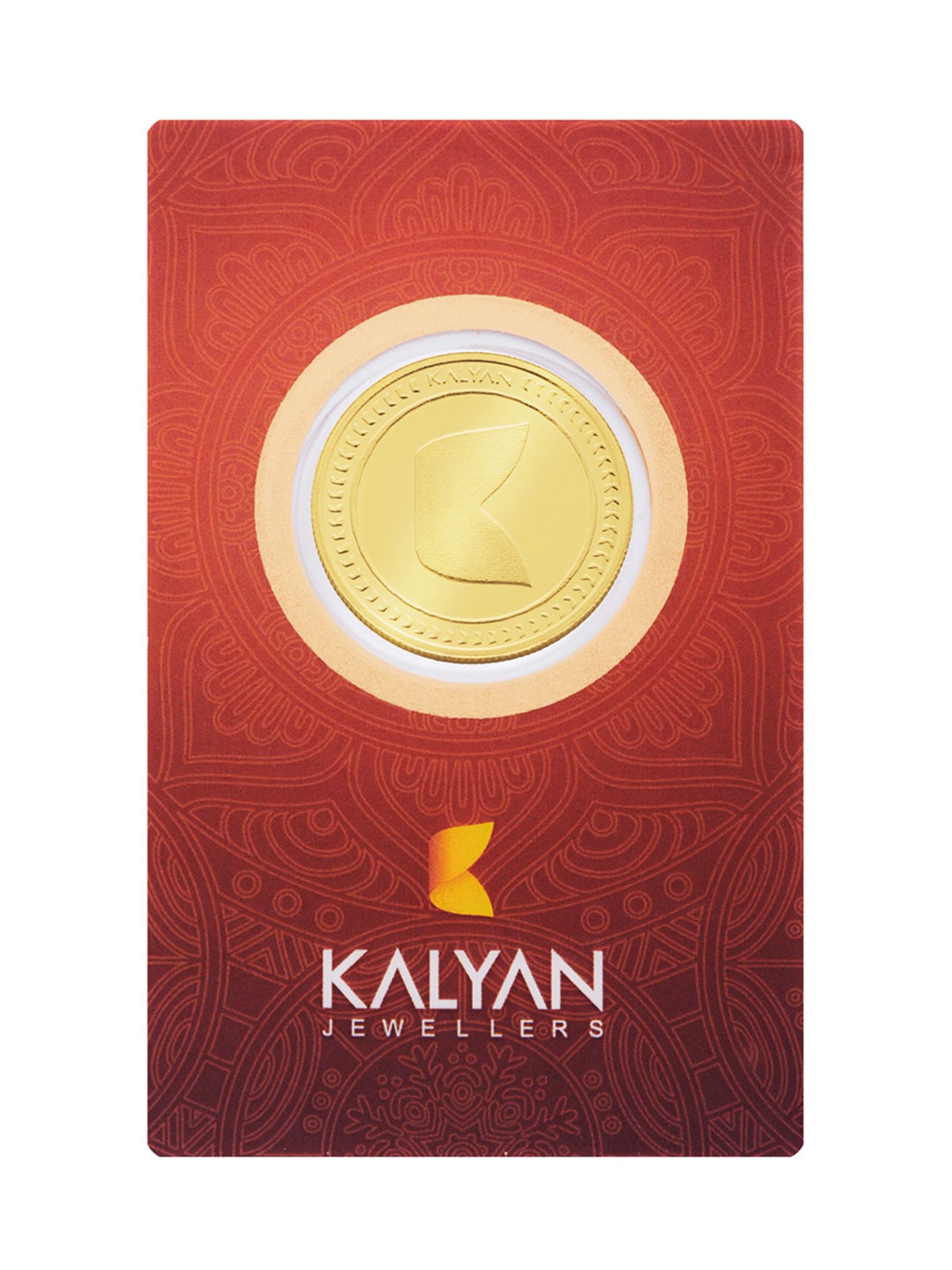 P.C. Chandra Jewellers Pooja Kalash-Inscribed 24k (999) 0.05gm Yellow Gold Foil Coin