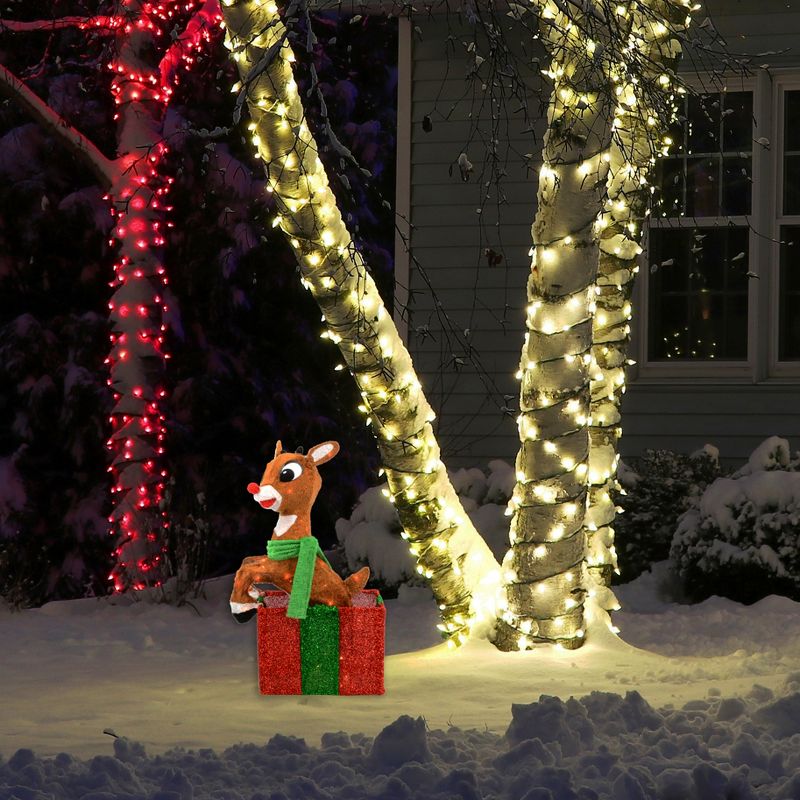 Rudolph the Red-Nosed Reindeer 24" Rudolph Led 3D Prelit Yard D'ecor Rudolph In Present