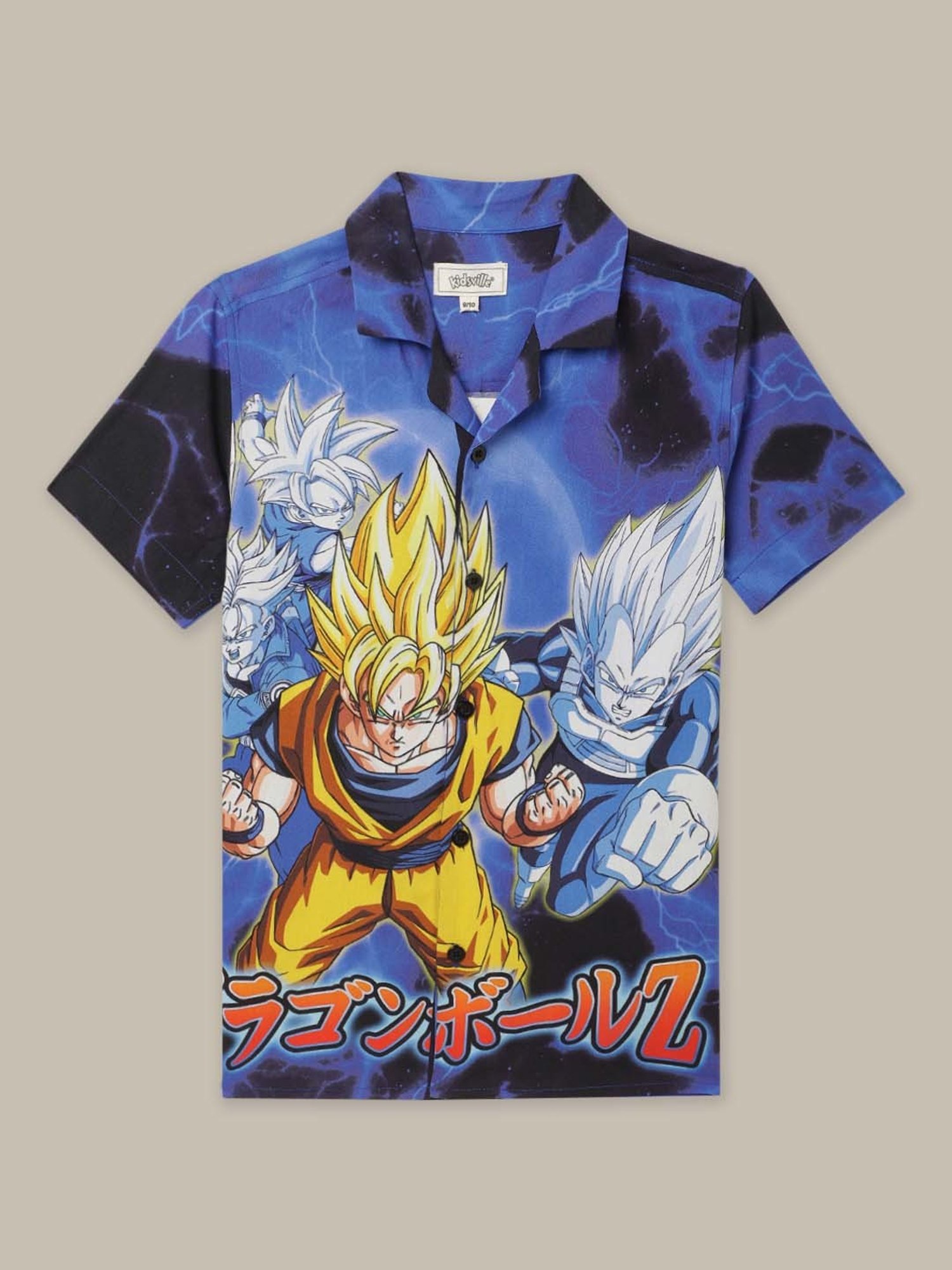 Kidsville Blue & Yellow Printed Dragon Ball Z Shirt