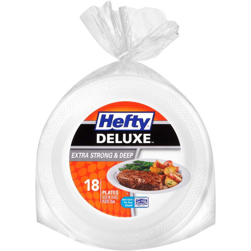 Hefty Deluxe Extra Strong & Deep Disposable Plates - 18ct