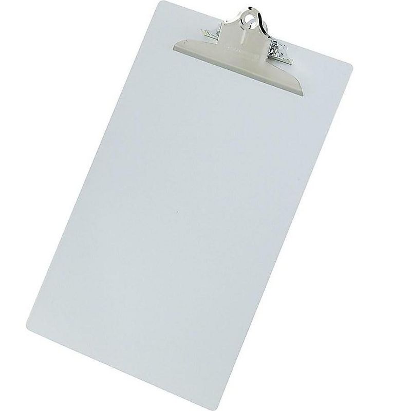 Saunders Aluminum Clipboard w/High-Capacity Clip 1" Clip Cap 8 1/2 x 14 Sheets Silver 22519