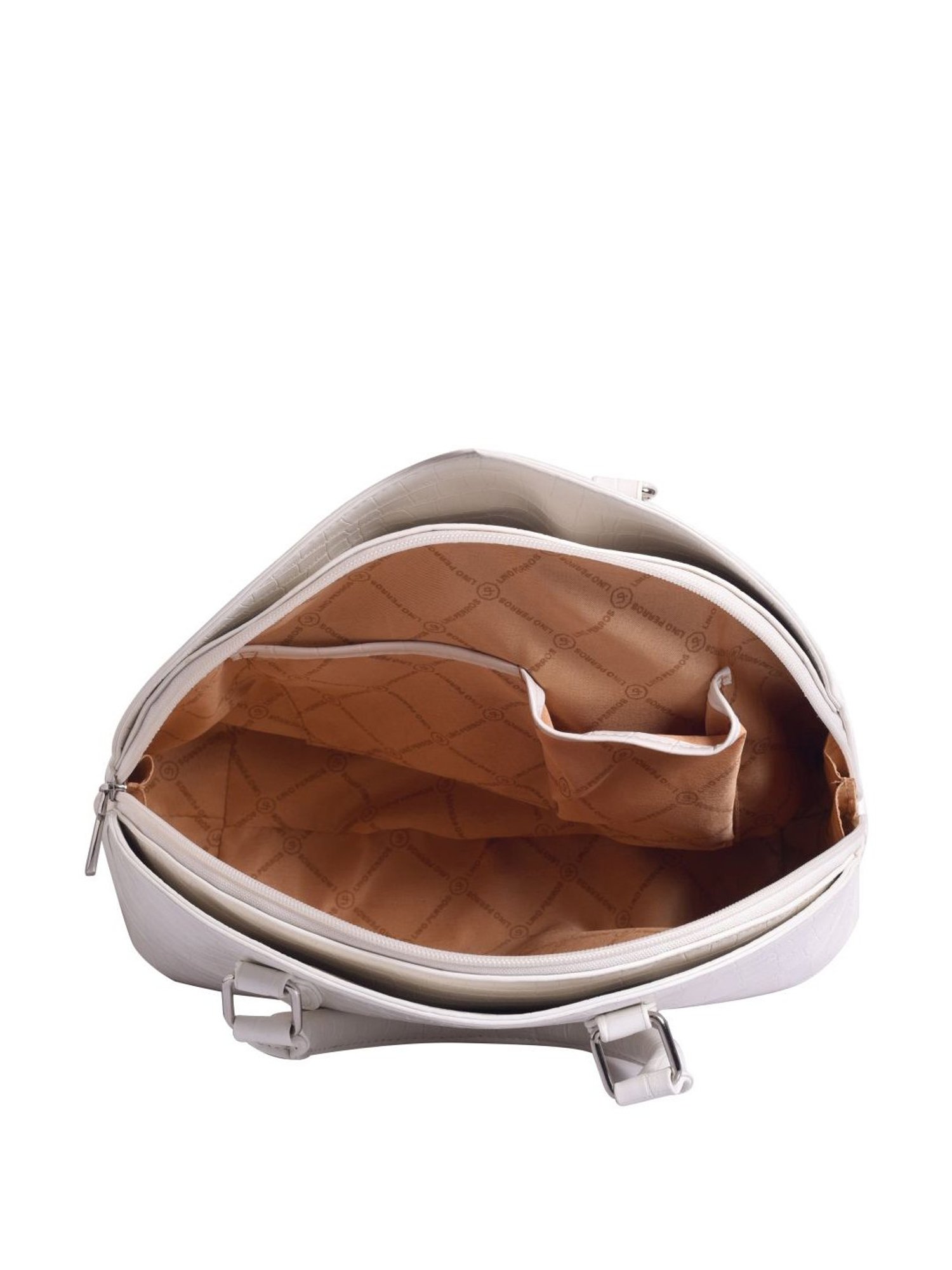 Lino Perros White Textured Medium Handbag