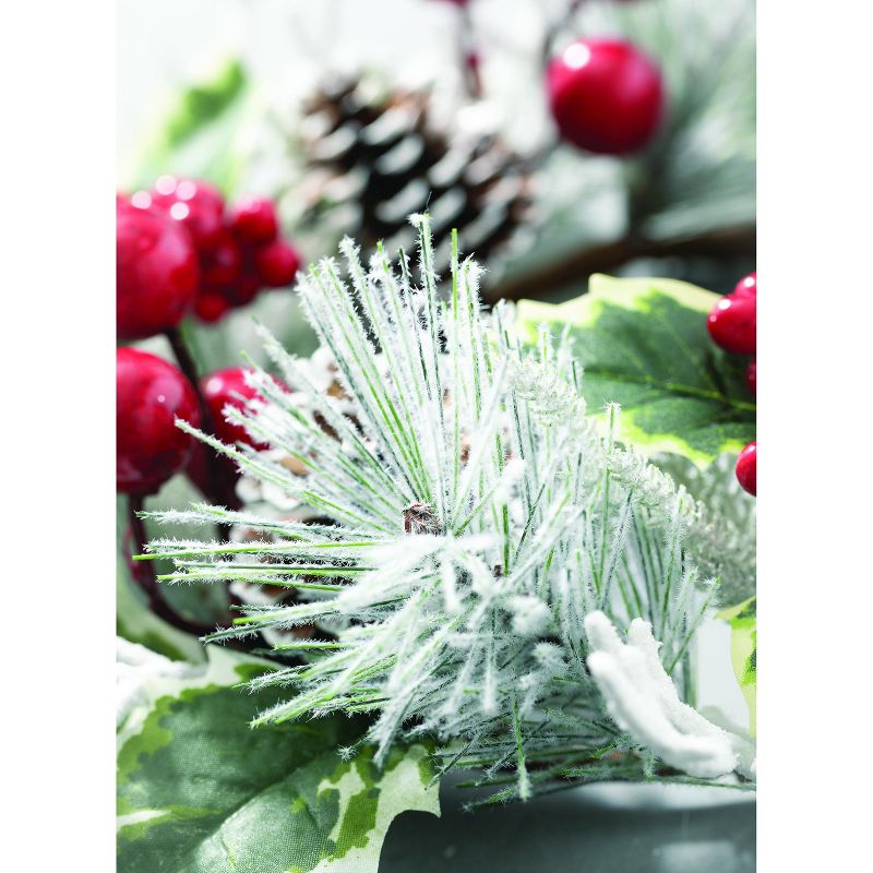 Sullivans Berry & Pine Artificial Mini Wreath 13"H Green