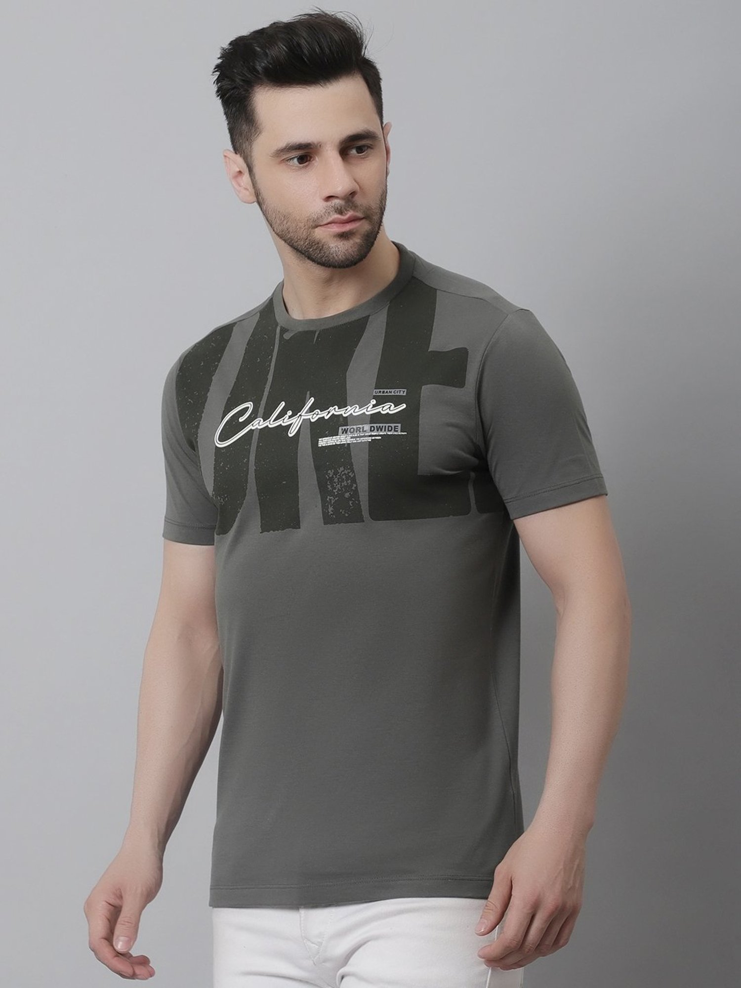 Venitian- Forbidden Clothing Charcoal Slim Fit Graphic Print Crew T-Shirt