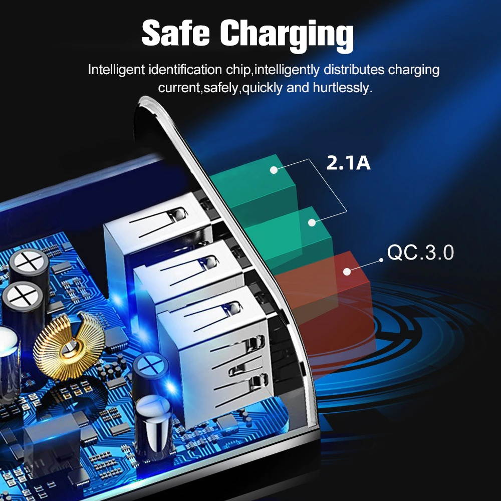 3 Port USB Charger Wall Charger QC3.0 Quick Charger EU US Plug Charging Adapter Phone Charger For Xiaomi Huawei Samsung
