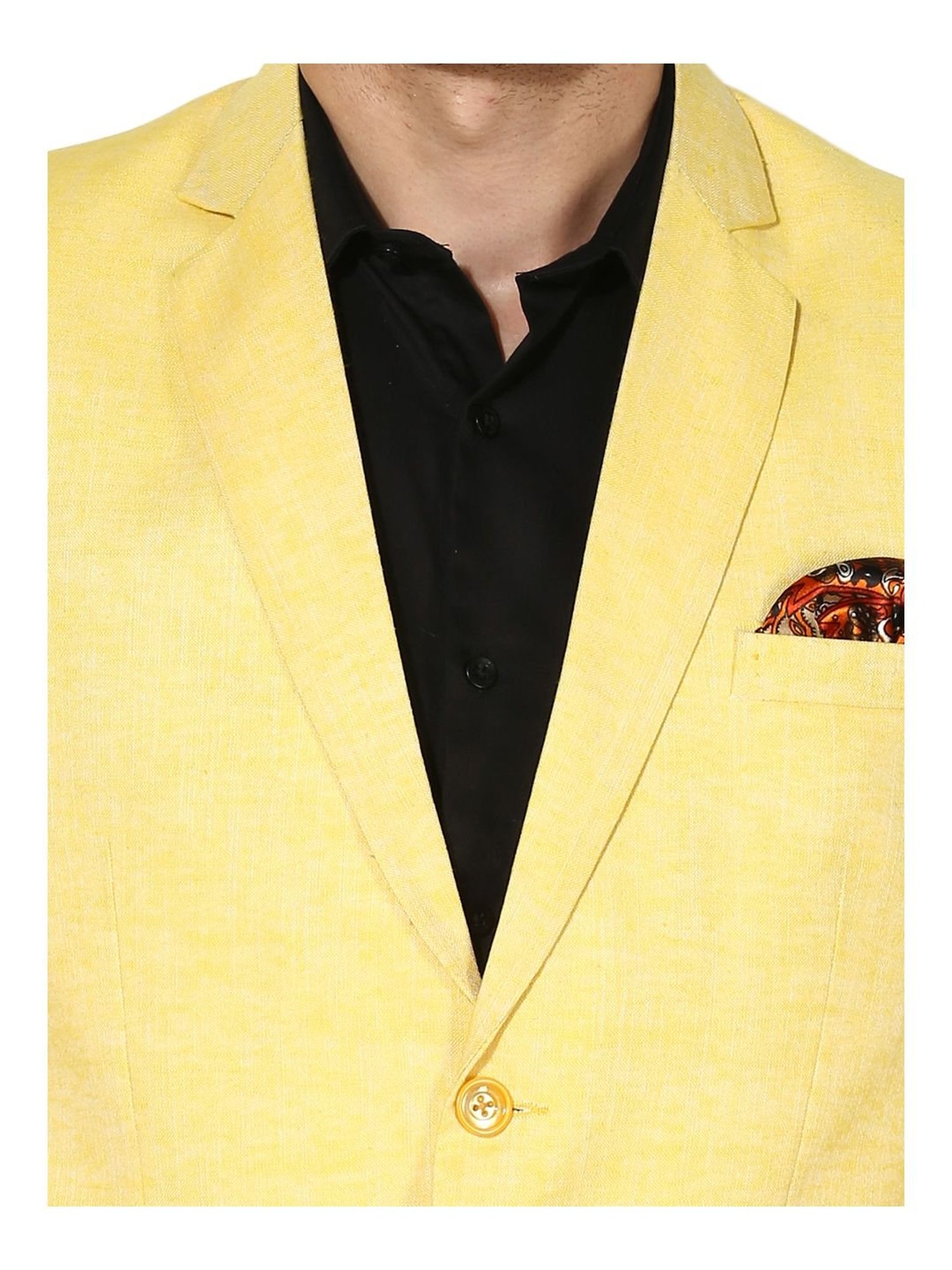 Hang up Yellow Linen Regular Fit Blazer