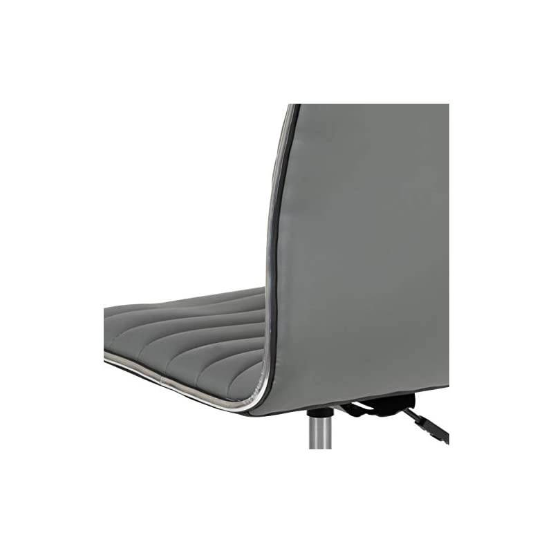 Low Back Designer Armless Light Gray Ribbed Swivel Task Office Chair