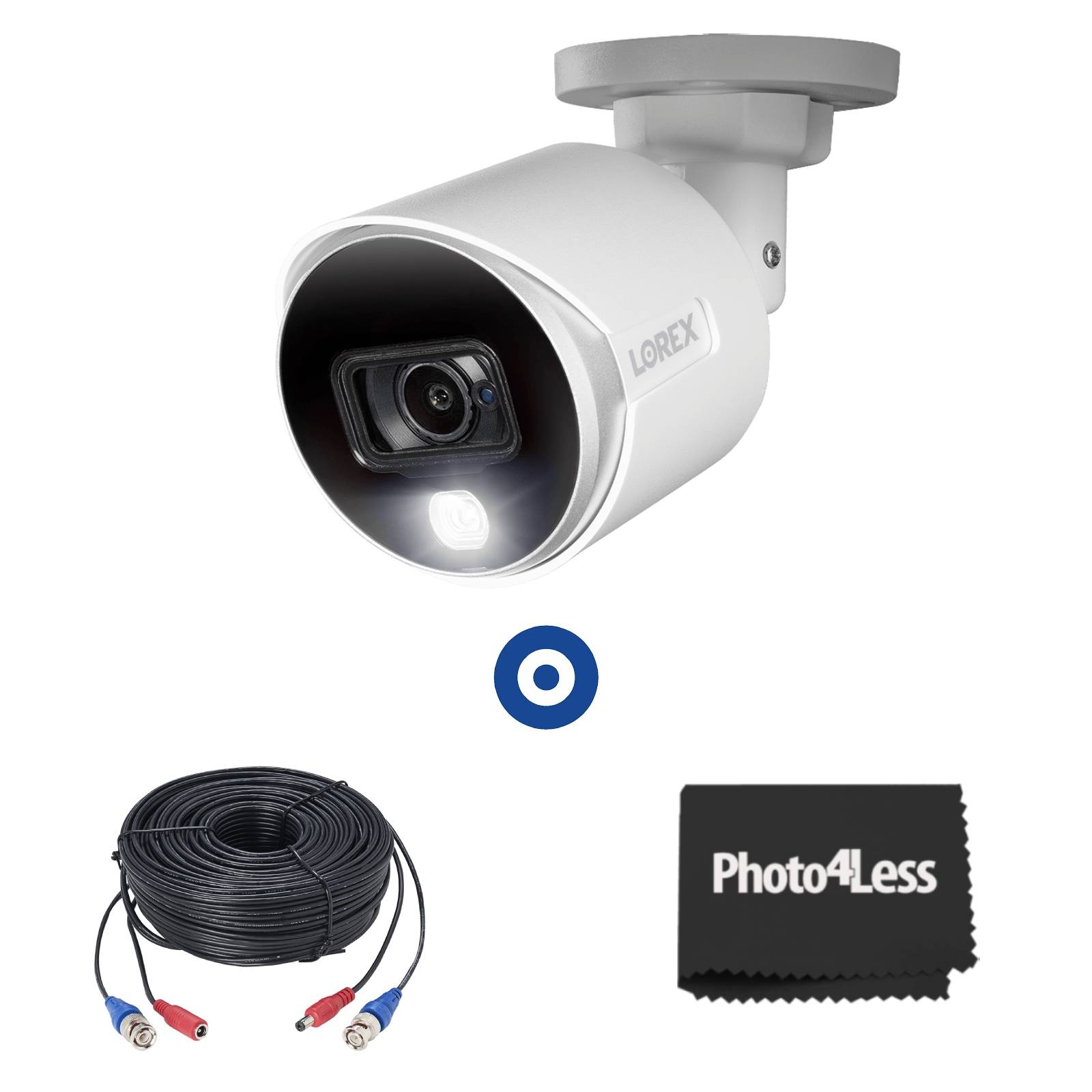 4K Ultra HD Active Deterrence Security Camera + 60ft  4K RG59/Power Cable