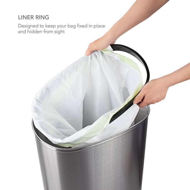 Nine Stars 13gal Motion Sensor Oval Shape Stainless Steel Trash Can