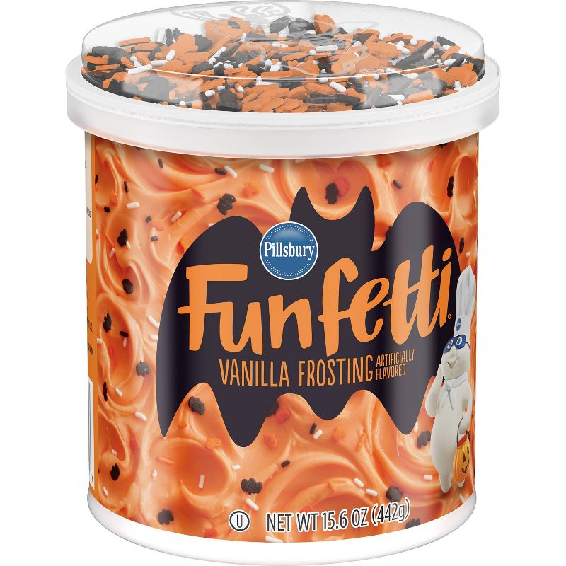 Pillsbury Funfetti Halloween Vanilla Flavored Frosting, 15.6oz