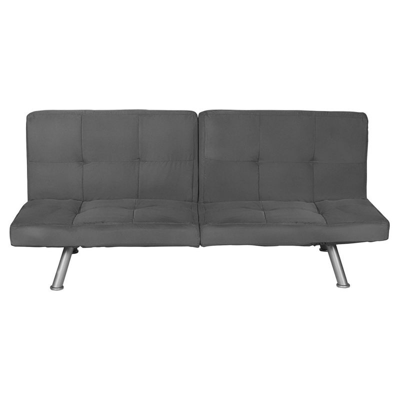 Contempo Microsuede Upholstered Convertible Futon Charcoal - Dorel Home Products