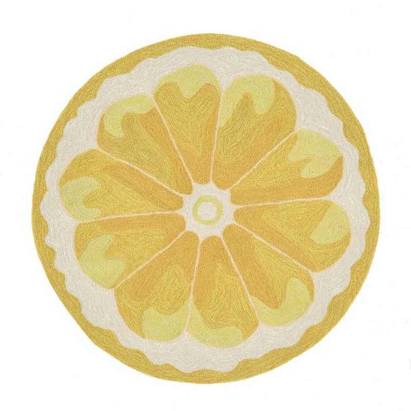 Yellow Lemon Slice Kitchen Rug (3' Round) - Liora Manne