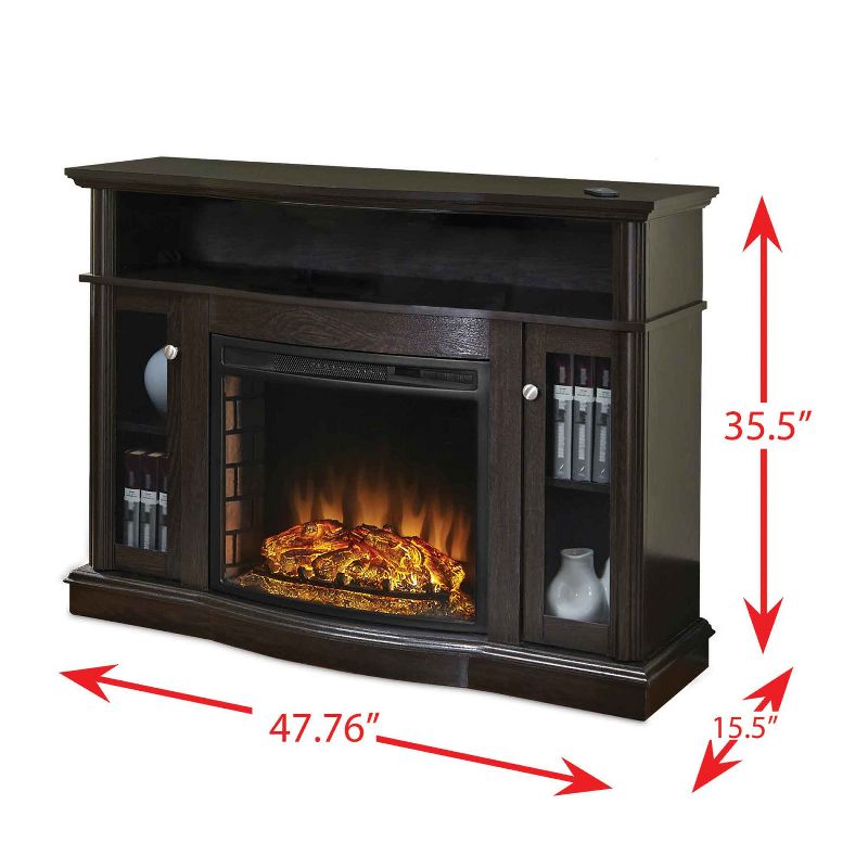 Elliott 48" Media Fireplace Merlot Red - Pleasant Hearth