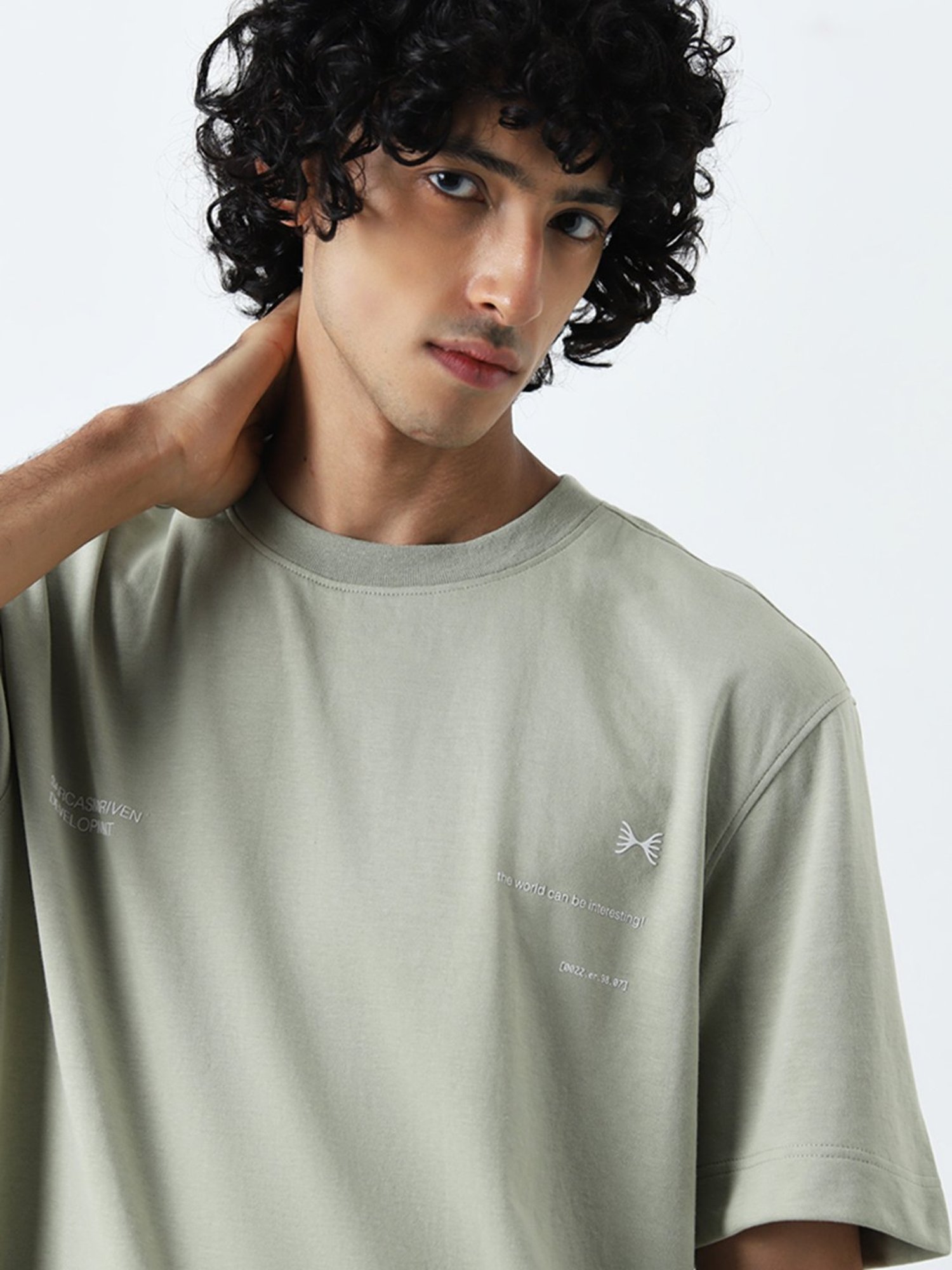 Studiofit by Westside Sage Text Printed Relaxed-Fit T-Shirt