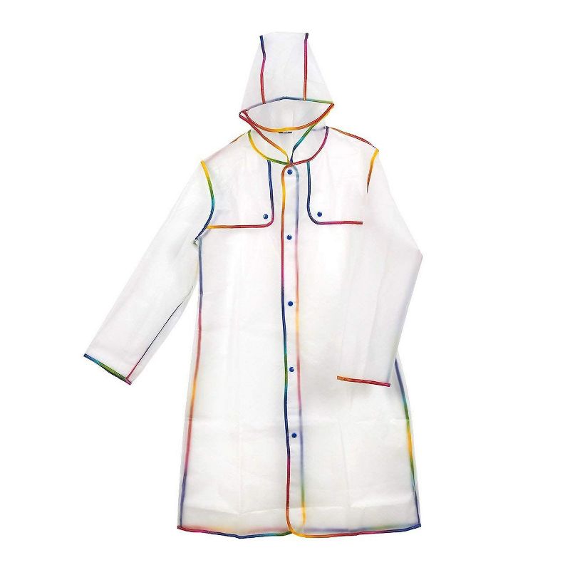 Juavle Clear Portable Rain Poncho Jacket Raincoat for Adults, 22 x 52 in