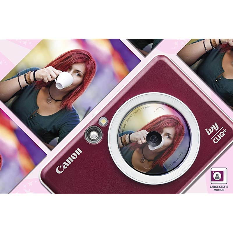 IVY CLIQ+ Instant Camera Printer Smartphone Photo Printer Via BluetoothR Ruby Red