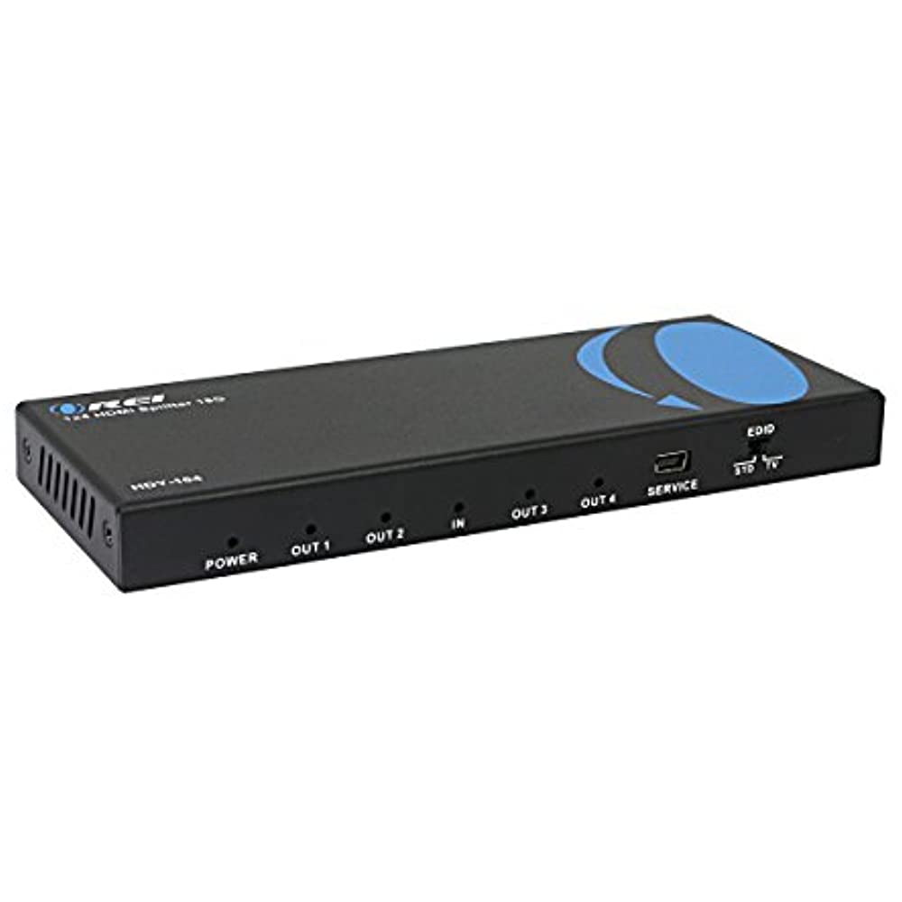 Orei 1x4 2.0 HDMI Splitter 2 Ports with Full Ultra HDCP 2.2, 4K at 60Hz & 3D Supports EDID Control - UHD-104