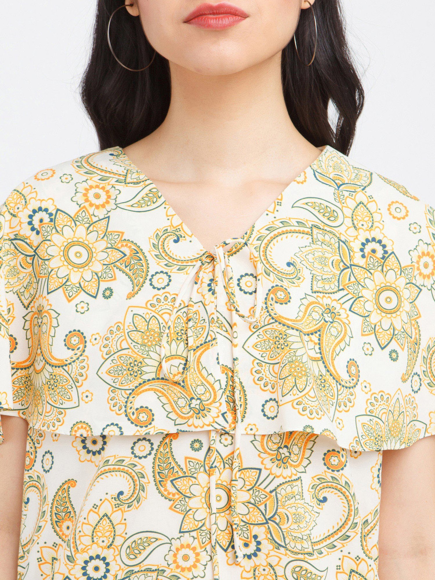 Zink London Yellow Printed Top