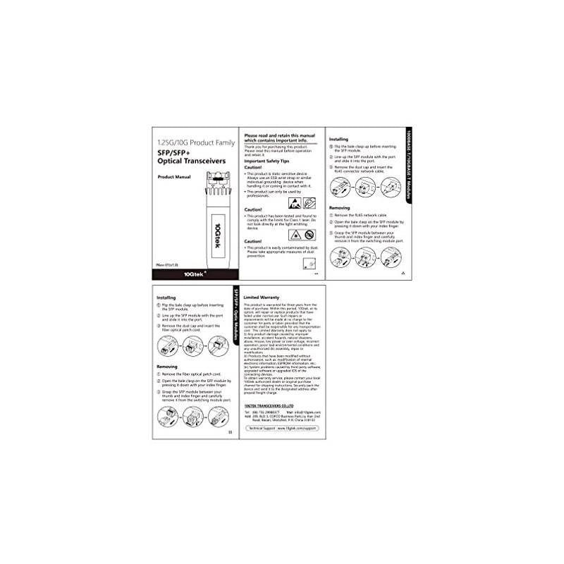 SFP-T, 1000BASE-T Copper SFP, SFP to RJ45 SFP, Compatible with Force10 GP-SFP2-1T