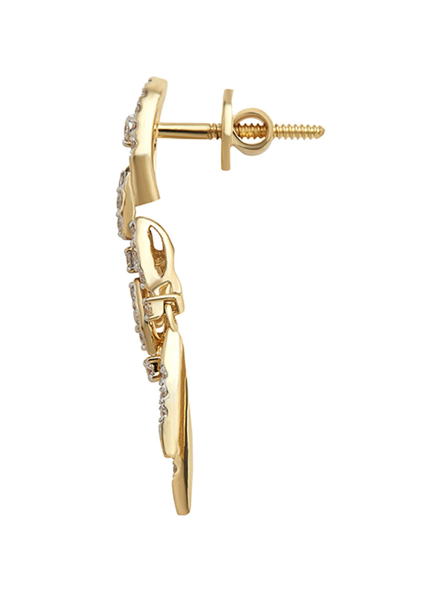 Waman Hari Pethe Jewellers 18k Gold & Diamond Earrings