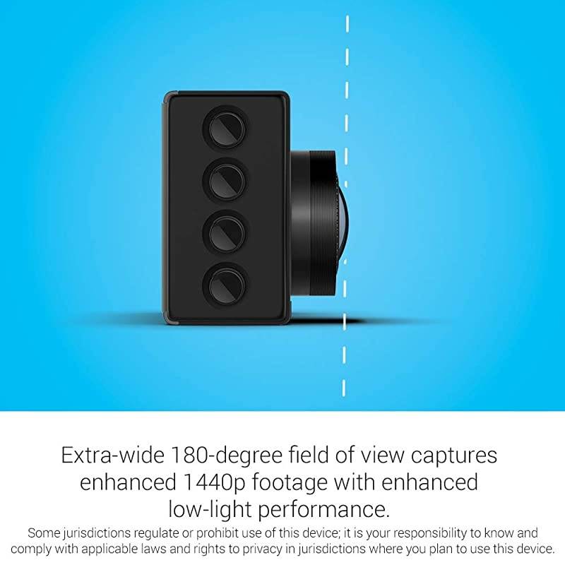 Dash Cam 66W, Extra-Wide 180-Degree Field of View In 1440P HD, 2" LCD Screen and Voice Control, Very Compact with Automatic Incident Detection and Recording , Black