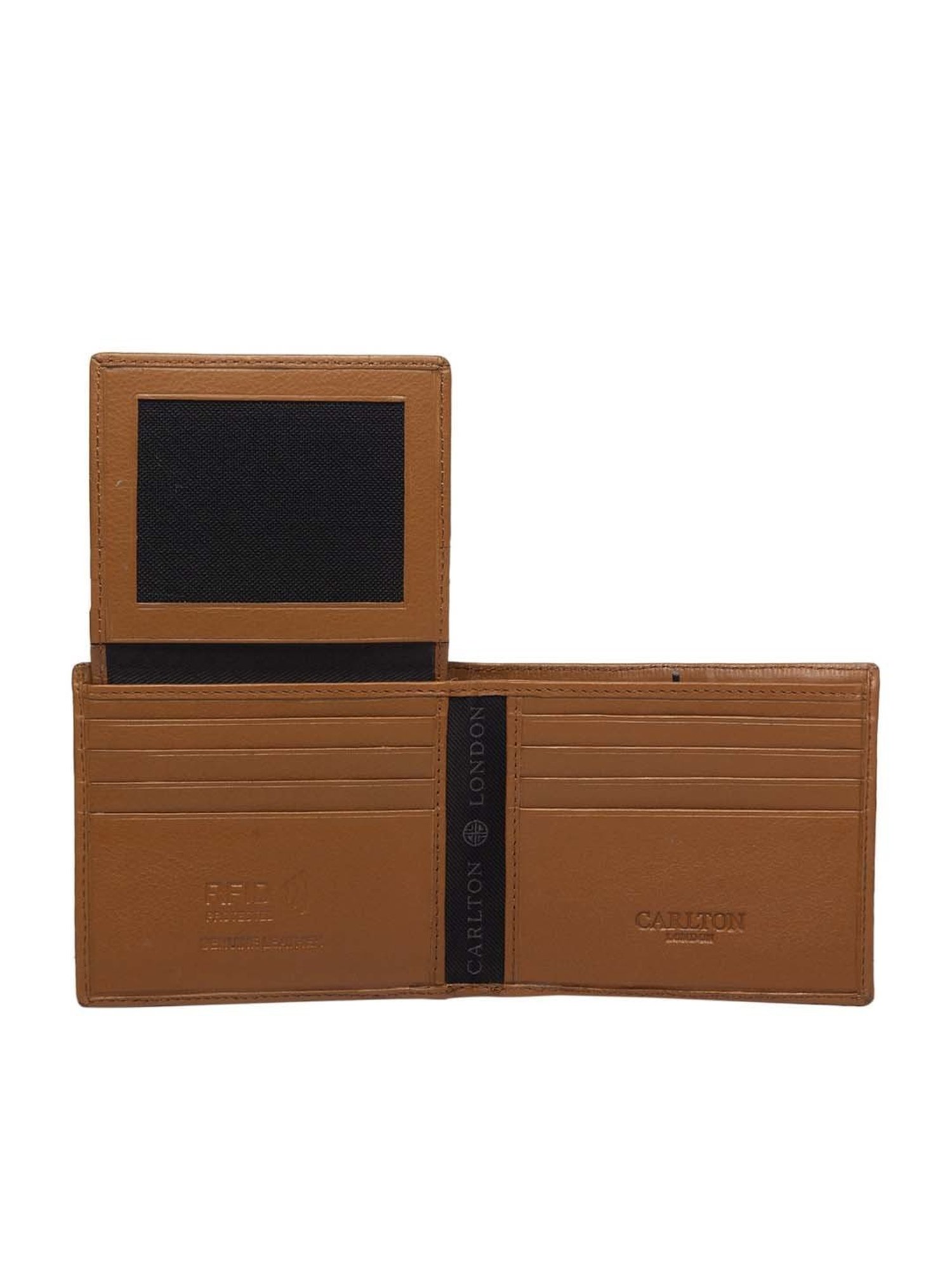 Carlton London Tan Formal Leather Bi-Fold Wallet For Men