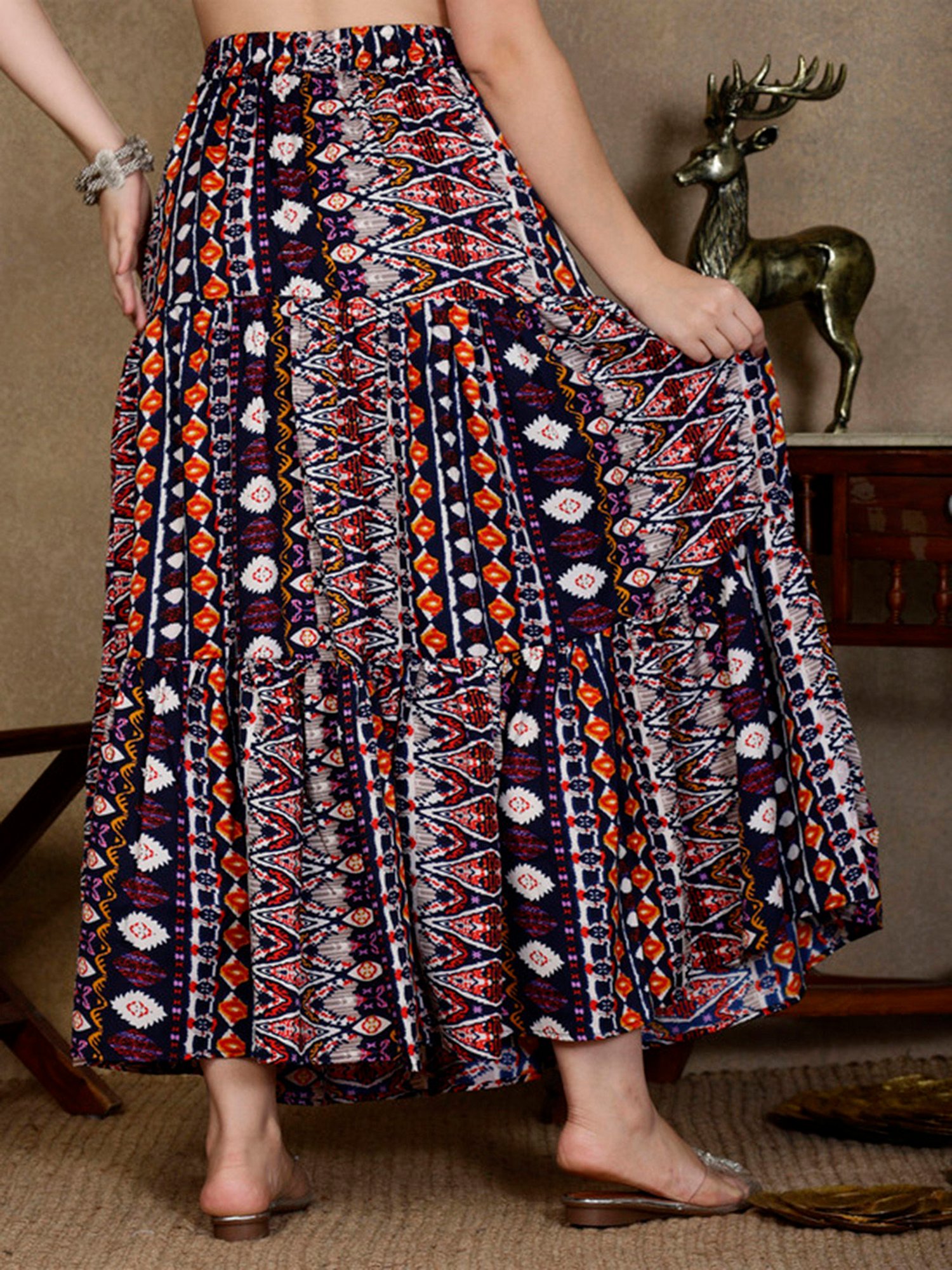 NEUDIS Multicolor Printed Maxi Skirt
