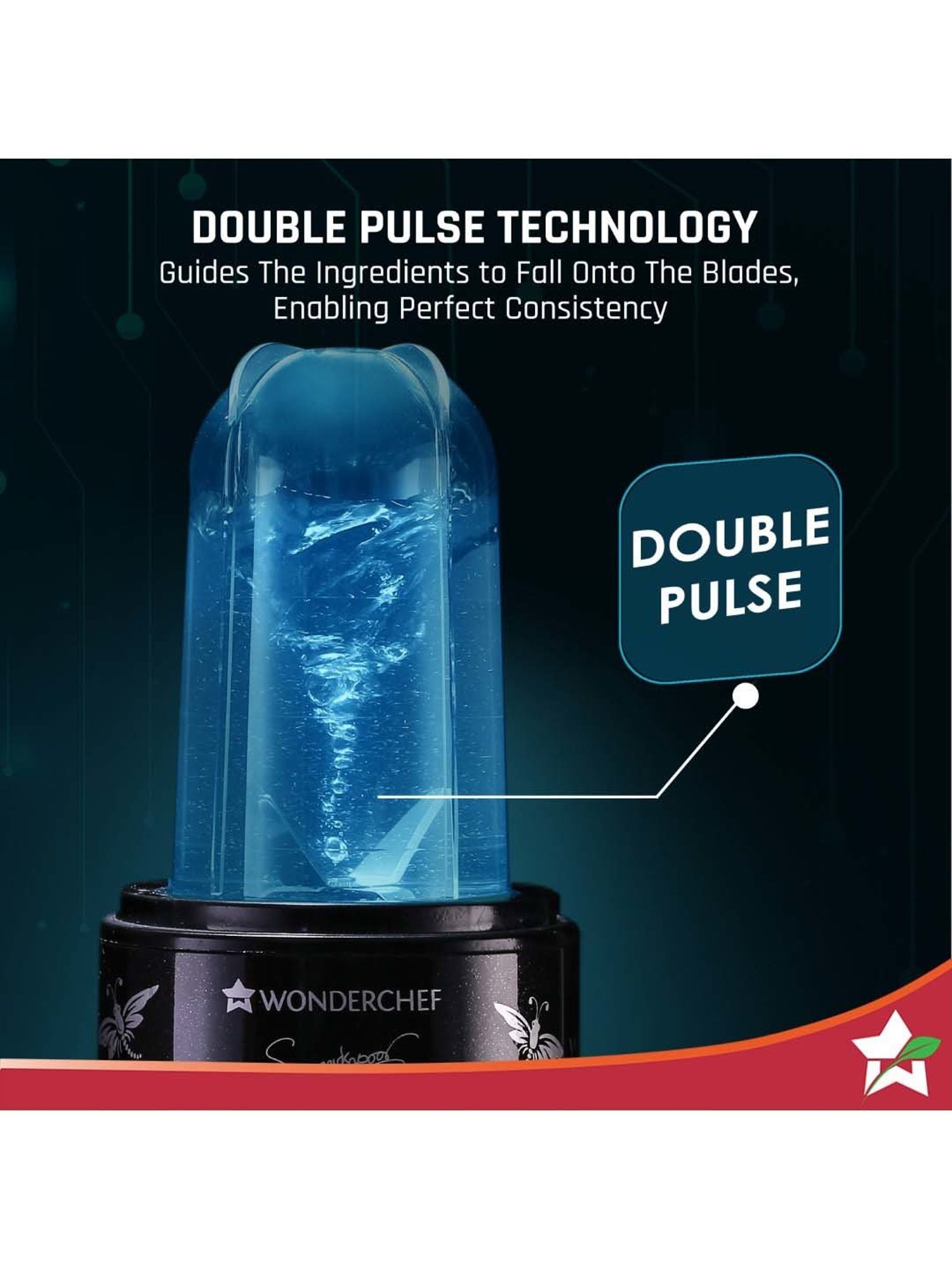 Wonderchef Nutri Blend Smart CKM 500W, 22000 RPM with 4 Jars & Dual Pulse 2-Yr Warranty,Black