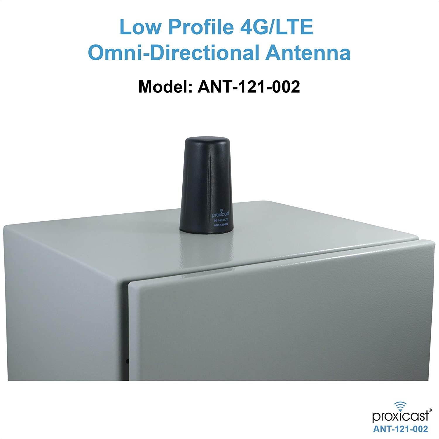 Vandal Resistant Low Profile 3G/4G/LTE Omni-Directional Antenna - 3-5 dBi Gain - Fixed Mount - 10 ft Coax Lead - for Cisco Cradlepoint Digi Novatel Pepwave Proxicast Sierra Wireless and Others