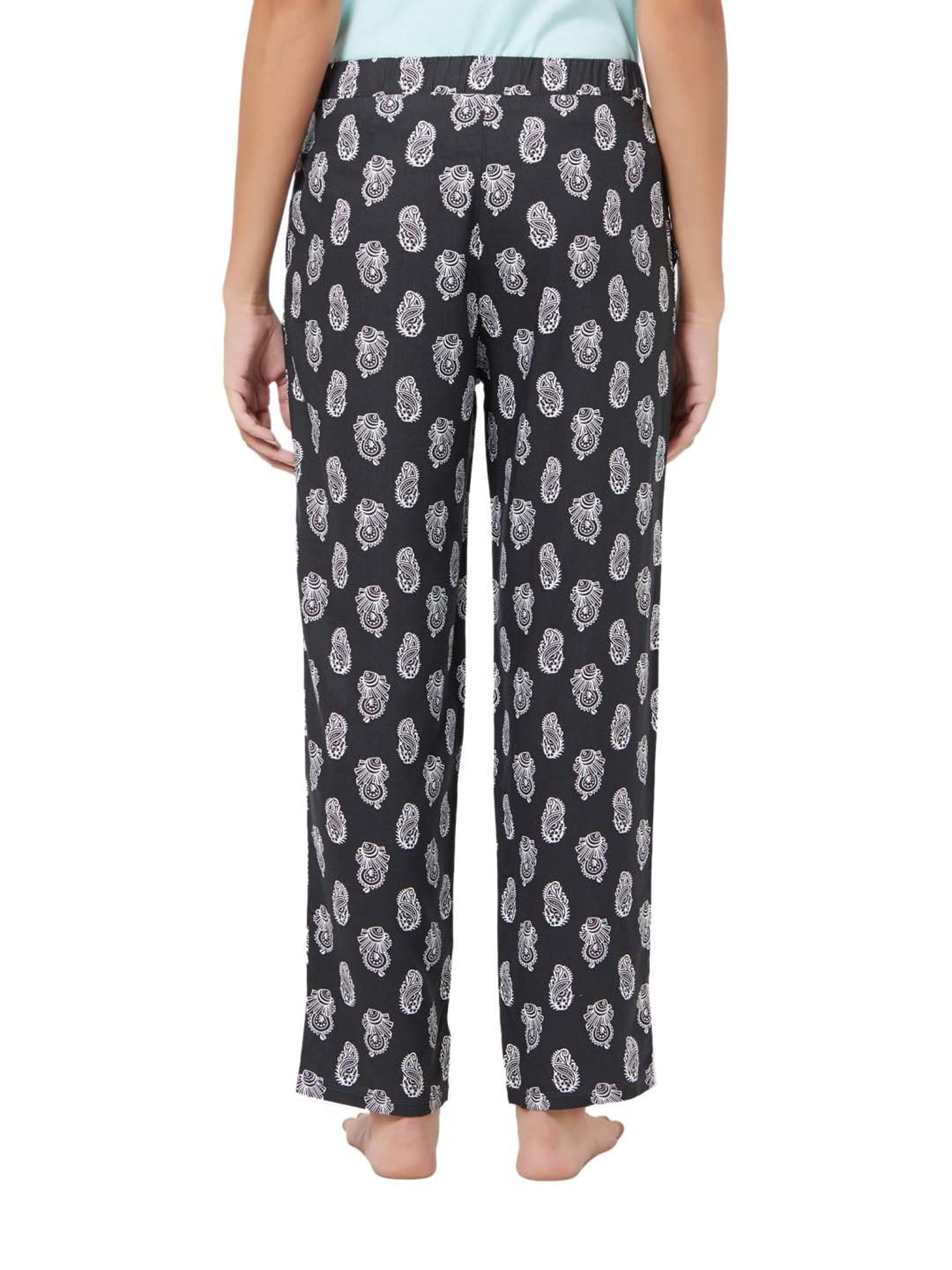 Soie Black & White Printed Pyjamas
