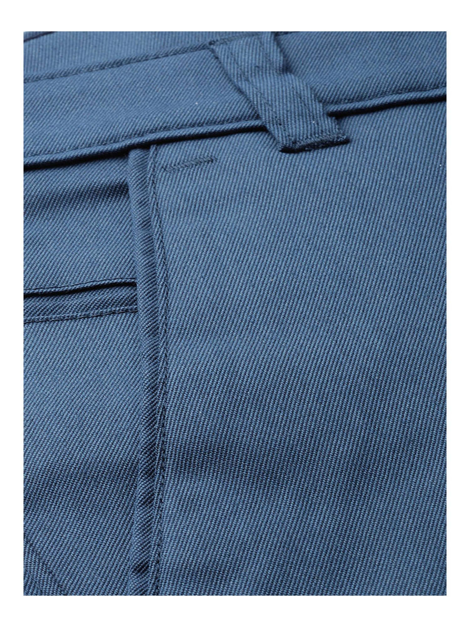 Sojanya Teal Blue Regular Slim Fit Trousers