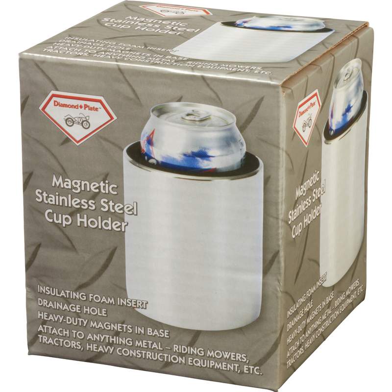 Diamond Plate Magnetic Stainless Steel Cup Holder