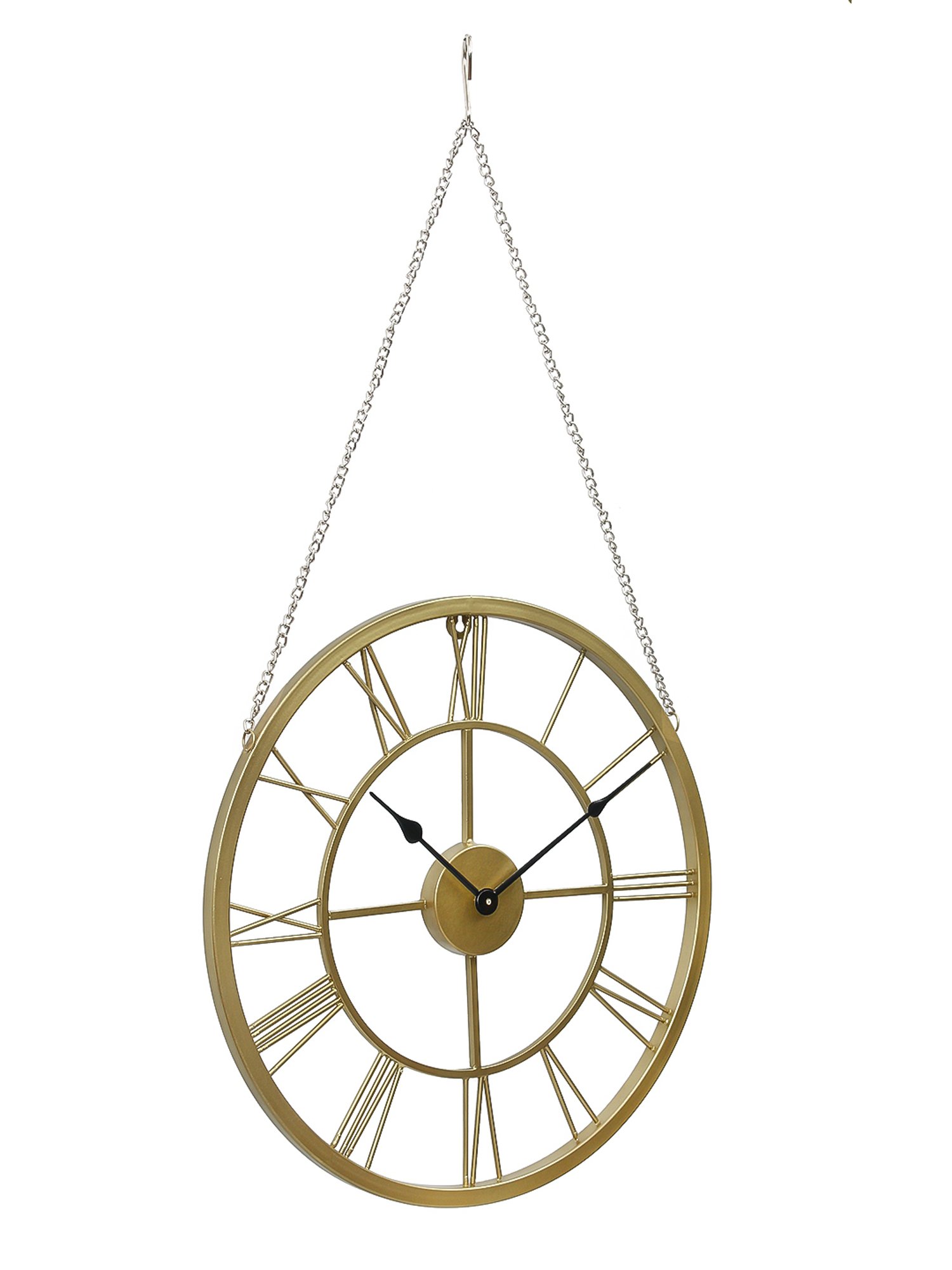 CHRONIKLE Round Gold Iron Wall Clock